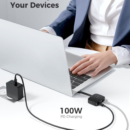 Cable Matters kaasaskantav USB C 2.5 gigabaidine Etherneti adapter 100W laadimisega (2.5g Ethernet USB C adapter) - ühildub MacBook Pro, iPad Pro, XPS ja Surface Pro seadmetega