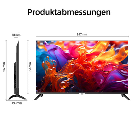 CHIQ TV 43-tolline (109 cm) 4K HDR10, QLED Google TV, 60Hz, Dolby Audio, nutiteler Google Assistantiga, Prime Video, Netflix, kahesageduslik WiFi, HDMI, USB, must raam, U43QM8G
