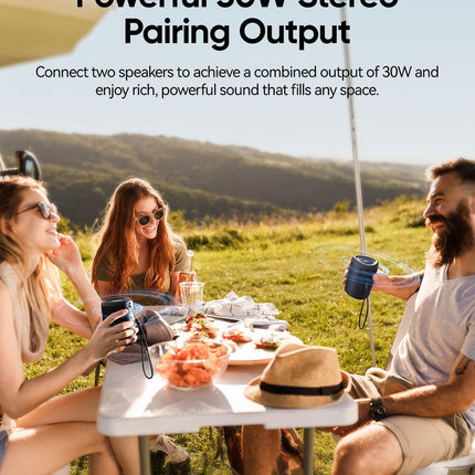AY Portable Bluetooth Speaker with Light, Bluetooth Music Box with Powerful Crystal Clear Sound, IPX5 Waterproof, AUX &amp; TF Card Input, Stereo Pairing, 24h Battery Perfect for Home, Outdoors