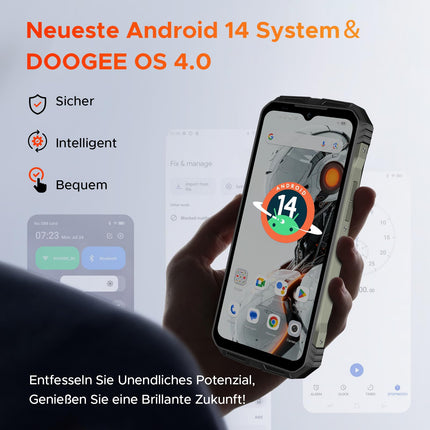 DOOGEE VMAXPRO 5G välistingimustes kasutatav mobiiltelefon 512 GB/TF 2TB + 32GB 22000mAh(33W) Android 14 välistingimustes kasutatav nutitelefon 6.58'' FHD+120Hz, 108MP+16MP+20MP öönägemiskaamera, IP68/IP69K ehitusplatsi telefon/WiFi 6/NFC/sõrmejäljelugeja