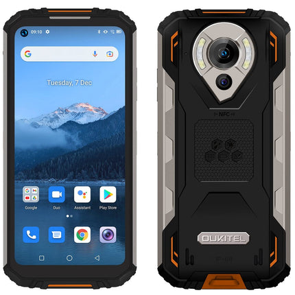 OUKITEL Outdoor Smartphone Without Contract WP16, 10600mAh Battery Mobile Phone, 20MP Night Vision Camera, IP68 Waterproof Shockproof Android 11, Helio P60 Octa Core 8GB 128GB, 6.4'' HD+, Dual SIM, GPS NFC Orange