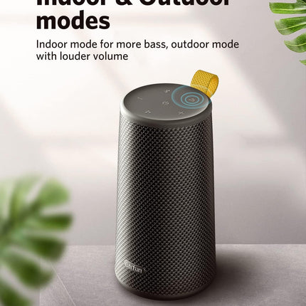 EarFun UBOOM Bluetooth Speaker, 24W Deep Bass, 360° Stereo Sound, IPX7 Water Resistant, Mini Music Box, Portable, USB-C Fast Charging, Wireless Speaker, 16 Hours Playtime for Indoor and Outdoor Use