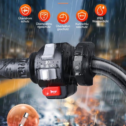 ZEXMTE mootorratta USB-pesa, 18W QC 3.0 ja 30W PD C-tüüpi kahekordne USB mootorratta laadija, 12V/24V veekindel mootorratta pesa telefonidele, tahvelarvutitele, digikaameratele, GPS-ile