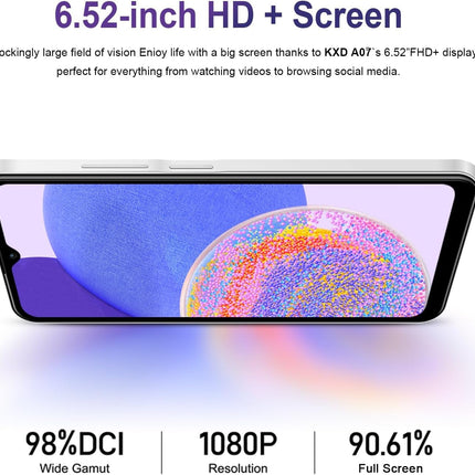 KXD A07 mobiiltelefon ilma lepinguta, odav 2023, 4GB + 64GB / 256GB laiendatav Android 12 kaheksatuumaline 6,52" HD+ 4G nutitelefon ilma lepinguta, 13MP + 8MP kaamera 4500mAh, sõrmejälg, näotuvastus, SIM-kaardivabad mobiiltelefonid - roheline