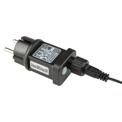 Idena 31869-2 - 2-osaline LED-valguskett 200 kuldkollase LED-iga, õues ja siseruumides kasutamiseks, 8-tunnise taimerifunktsiooni ja trafoga, umbes 29,9 m pikk, peokaunistuseks, jõulukaunistuseks