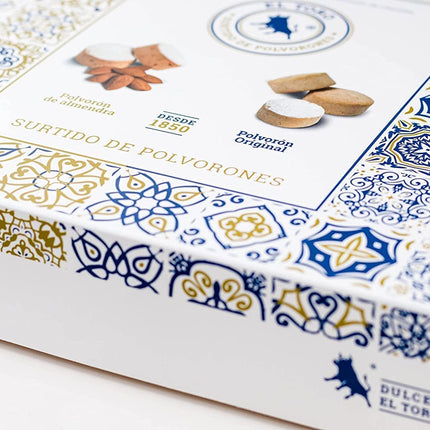 El Toro - Mandlite ja originaalsete polvoronide assortii - 500-grammine karp - Valladolid (Tordesillas) - Valmistatud mandlitest ja jahust - Jõulumaiused - traditsiooniline retsept.