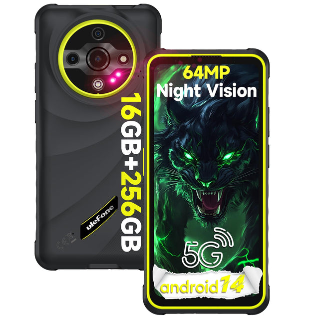 Ulefone Armor X31 Pro 5G Outdoor Handy, 16GB+256GB/2TB Android 14 Rugged Smartphone, 6050mAh, 64MP+25MP Nachtsicht, 120Hz 6,56 Zoll FHD+ Display, Dual SIM/Fingerabdruck/Okta-Kern/IP68/GPS/NFC/OTG Grün