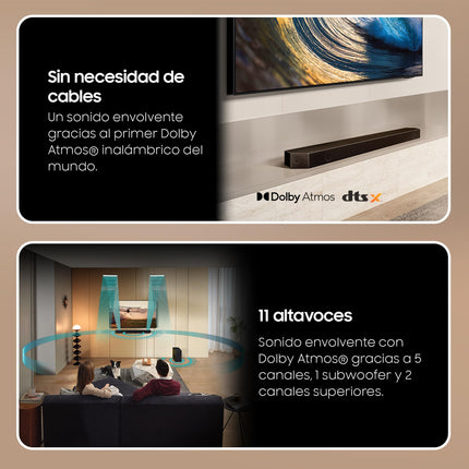 SAMSUNGi heliriba HW-Q800D/ZF 2024 - Dolby Atmos Wireless, Q-Symphony, 5.1.2 kanalit, SpaceFit Sound Pro ja ühildub häälassistentidega