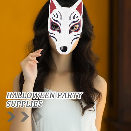 BESTONZON 2pcs Fox Mask for Adults Unpainted Animal Mask for DIY Craft Projects Halloween Masquerade Party Accessories Blank Masks for Decorating and Designing