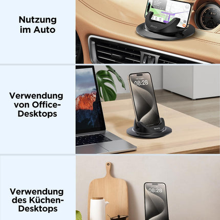Beeasy Car Phone Holder, Car Dashboard Cell Phone Holder 360° Rotatable Car Mount Silicone Universal Car Phone Holder for Smartphone iPhone Samsung Xiaomi