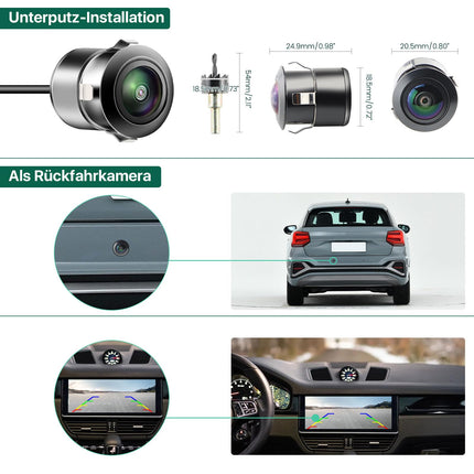 GREENAUTO AHD 1080P Rear View Camera Only works with monitors and radio that support the AHD 1080P video signal, 170 degree wide angle universal car front/side/rear view camera