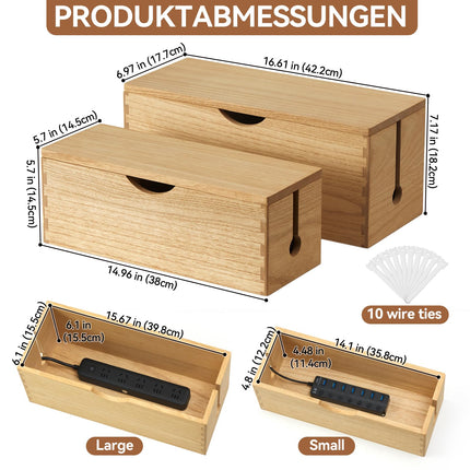 KIRIGEN puidust kaablikarp, peitpistikud, elektripistikud, peitmiseks ja katmiseks, kaablijaam, 2 tk pakis, naturaalne
