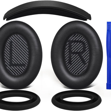 SOULWIT vahetuskõrvapadjad + peavõru, peavõru + silikoonist kõrvapadjad, kaitsekatted, vahetuslisatarvikute komplekt Bose QuietComfort 35 QC35, QC35 ii kõrvaklappidele