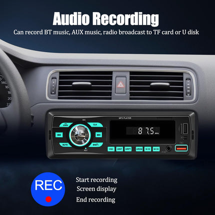 NHOPEEW 1 DIN autoraadio Bluetoothiga - FM-raadio vastuvõtja, tugi FM-raadio vastuvõtjale/USB/U-kettale/AUX-sisendile/TF-kaardile