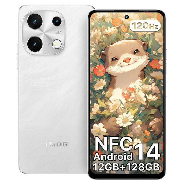 UMIDIGI Note 100 mobiiltelefon, Android 14 nutitelefon ilma lepinguta, 120Hz kaheksatuumaline, 12(6+6) GB + 128GB mobiiltelefon ilma lepinguta, 6,8 tolli, 50MP, näo- ja sõrmejäljelugeja, NFC, 5000mAh, GPS, kahe SIM-kaardiga nutitelefon