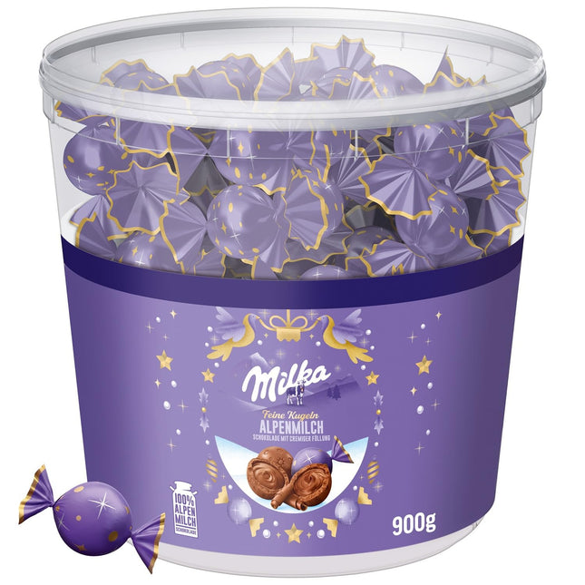 Milka peened pallid alpipiimašokolaadist 1 x 900g I Jõulušokolaad lahtiselt pakk 100 tükki I Advendikalender šokolaad I Jõulukommid valmistatud 100% alpipiimašokolaadist
