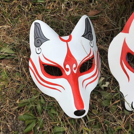 YangYong Kitsune rebase mask Halloweeni maskipeoks, Kabuki PU maskid kostüümideks
