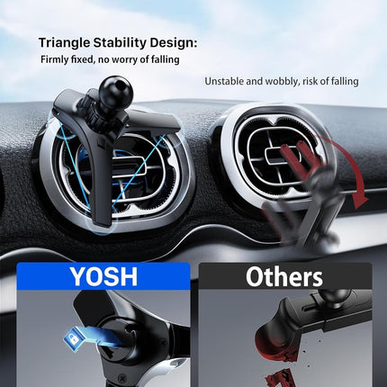 YOSH autotelefonihoidja magnetiga ümmarguse õhutusava jaoks, universaalne lisatarvik, mis ühildub Mercedes-Benz A/B/C/E/V-klassi, GLA/GLB/GLC/GLE/GLK/EQB/Sprinteriga, magnetiline autotelefonihoidja metallplaadiga