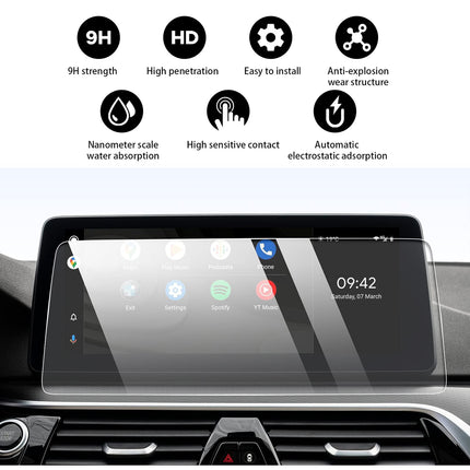 YEE PIN 12,3-tolline, ühildub BMW 5. seeria G30 G31 2021 2022-ga | Ekraanikaitse GPS-i ja auto navigatsioonisüsteemiga, kriimustuskindel HD karastatud klaas