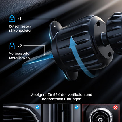 Lamicall autotelefonihoidik MagSafe'i autokinnituse jaoks - [2025 HD klaasplaat] Tugev magnetiga telefonihoidik autoventilatsiooniavale, autotelefoni magnetiga kinnitus iPhone 16 15 14 13 12 Pro Maxile, kõigile nutitelefonidele