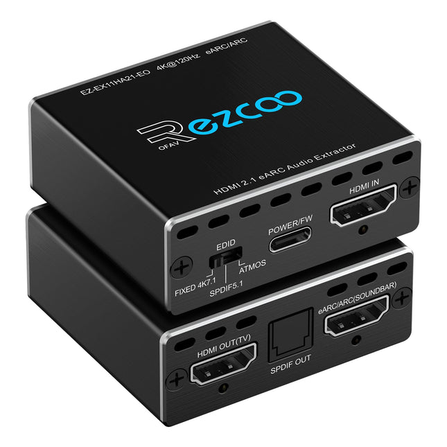 4K@120Hz HDMI 2.1 eARC Audio Extractor Dolby Atmos/Vision VRR/ALLM CEC Bypass HDCP2.3 SPDIF Output Plug &amp; Play for Soundbars/Sono-s ARC/eARC/PS5/Xbox