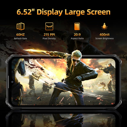 OUKITEL WP23 Plus õuetelefon (2025) - 10600mAh 256GB ROM + 24GB RAM õuetelefon ilma lepinguta 6,52-tolline Android 14 ehitusplatsi telefon, 13MP + 5MP/IP68 veekindel mobiiltelefon/kaks SIM-kaarti/NFC/OTG/GPS/Face ID