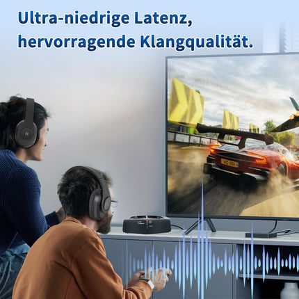 WallarGe juhtmevabad kõrvaklapid teleri/teleri jaoks RF ja Bluetoothiga, kõrvapealsed juhtmevabad kõrvaklapid RF digitaalse laadimisjaamaga, mille ulatus on 30 m, optilise ja AUX-pordiga, pistikühendusega (must)