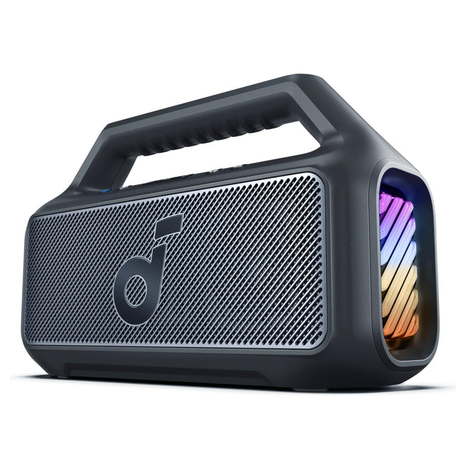 Soundcore by Anker, Boom 2 Outdoor Speaker, 80W, Subwoofer, BassUp 2.0, 24h Battery, IPX7 Waterproof &amp; Floats, LED Light, USB-C, EQ, BT 5.3, Portable Bluetooth Speaker, Camping, Beach, Garden