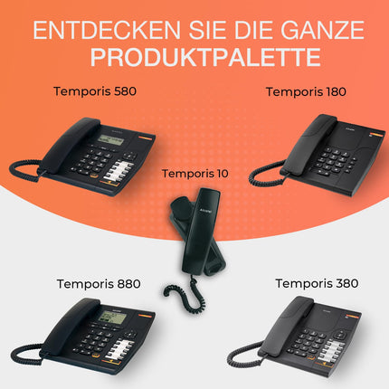 ALCATEL Temporis 180 PRO - Lauatelefon professionaalseks kasutamiseks - Vaigistusnupp - Visuaalne kõneindikaator - Reguleeritav helitugevus - Kordusvalimise nupp - Kontori-/seinakinnitus - Must