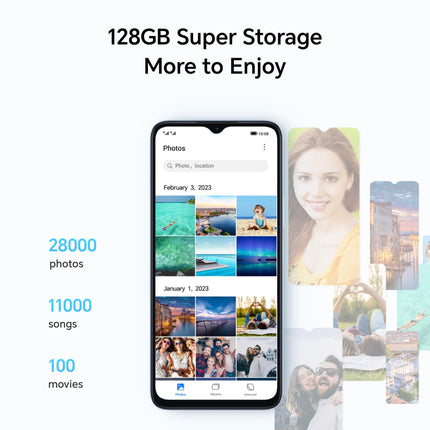 HONOR X6a nutitelefon, 4 + 128 GB telefonid, 6,56-tolline LCD-ekraan sagedusel 90 Hz, professionaalne 50 MP kaamera, 5200 mAh aku, kiirlaadimine, NFC kahe SIM-kaardi tugi, GMS