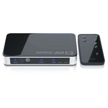 CSL - HDMI-lüliti 4k 60Hz - 3 sisendit 1 väljund - 4k Ultra HD - puldiga - automaatne lülitus - 3-pordiline HDMI-jaoturlüliti - 4096x2160 - ühildub Fire TV Stick UHD TV PS4 PS5 Xbox DVD-ga