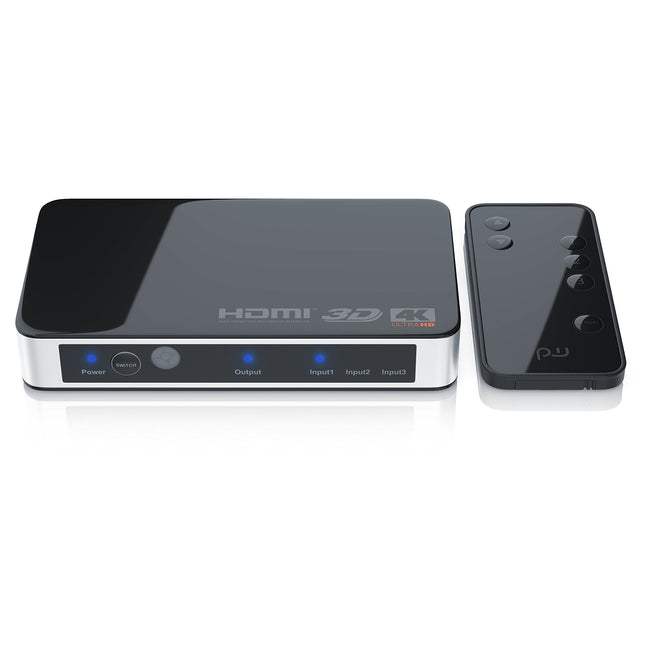 CSL - HDMI-lüliti 4k 60Hz - 3 sisendit 1 väljund - 4k Ultra HD - puldiga - automaatne lülitus - 3-pordiline HDMI-jaoturlüliti - 4096x2160 - ühildub Fire TV Stick UHD TV PS4 PS5 Xbox DVD-ga