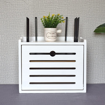 PPGE Home Router Cabinet, Wooden Decoration Box, WiFi Storage Box, Cable Hiding Boxes, Wall-mounted/Desktop Cable Box Wooden Box