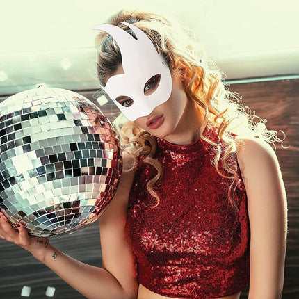 Kalsey 12 tükki isetehtud peomaske, valge mask, käsitsi maalitud mask, valge maskipaberist mask, sobib lõpupeoks, karnevaliks, cosplay'ks