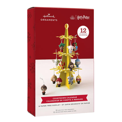 Hallmarki Harry Potteri loendurkalender miniatuurse jõulupuu komplekt 12 minikaunistusega