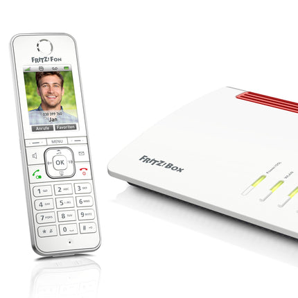 FRITZ!Fon C6 DECT mugavustelefon (kvaliteetne värviekraan, HD-telefoniteenus, interneti-/mugavusteenused, FRITZ!Boxi funktsioonide juhtimine) valge, saksakeelne versioon