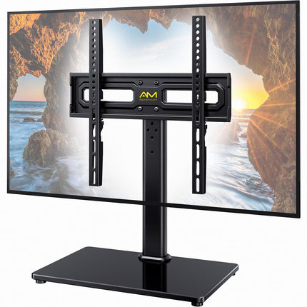 Pööratav telerialus, universaalne telerialus 32–60-tollistele LED LCD-teleritele ja kumeratele teleritele kuni 40 kg, kõrgusega reguleeritav telerialus, max VESA 400x400 mm
