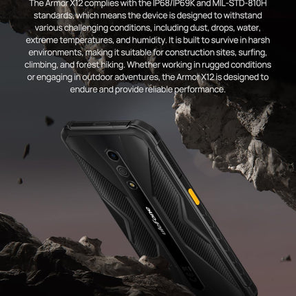 Ulefone Android 13 4G Outdoor Smartphone, Armor X12 – 6GB+32GB, 5.45" IP68 IP69K Rugged Phone Unlocked, Dual SIM+SD 3 Card Slots, 13MP Underwater Camera, Glove Mode, GPS NFC Green