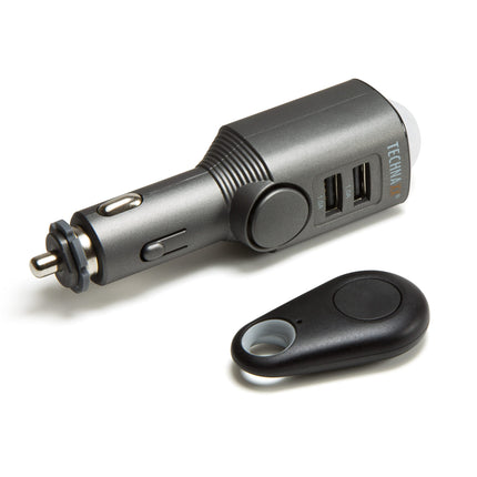 Technaxx TX-100 auto-, haagissuvila- ja paadialarm/mobiilne minialarm liikumistuvastusega + kaugjuhtimispult ja autolaadija - 2x USB, 6 päeva ooterežiimis, 110db alarmiheli heidutuseks