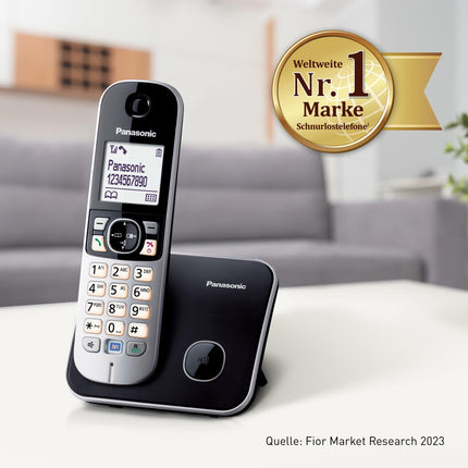 Panasonic KX-TG6812GB DECT juhtmeta telefon DUO ilma automaatvastajata (madala kiirgusega, ökorežiim, GAP-telefon, lauatelefon, kõnepiirang) must