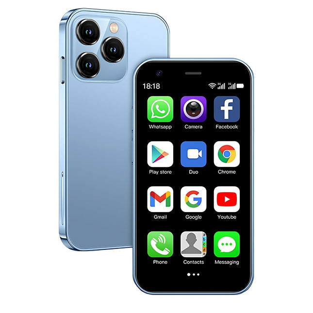 Hipipooo minitelefon, 3G nutitelefon, 3-tolline 1000mAh Android 8.1 varundusnutitelefon, 2GB+16GB (XS15-sinine)