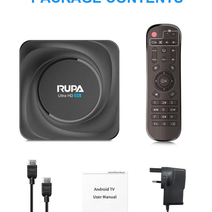 RUPA Android TV Box 11.0, 2025. aasta uusim nutiteleriboks 8 GB RAM 64 GB ROM RK3566 neljatuumaline protsessor toetab HD 3D 8K 2.4G/5.8Ghz WiFi BT 4.0 USB 3.0 LAN 1000M Android Box