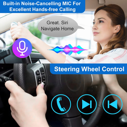Double Din Android Radio with Wireless CarPlay &amp; Wireless Android Auto, Car Radio with Navigation 7 Inch Screen, Car Radio Touch Display with Bluetooth, AM/FM/RDS, AUX/SWC…