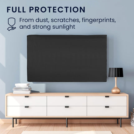 kwmobile Protective Cover for 55" TV - TV Screen Protector Cover - Flexible TV Screen Dust Cover - Black