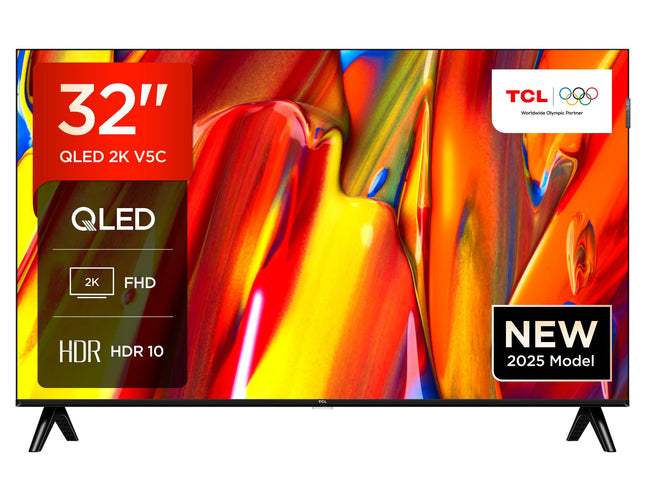 TCL 32V5C - 32" Full HD Smart QLED Direct LED TV with Android TV &amp; HDR - Compatible with Google Cast &amp; Google Home, Slim Design