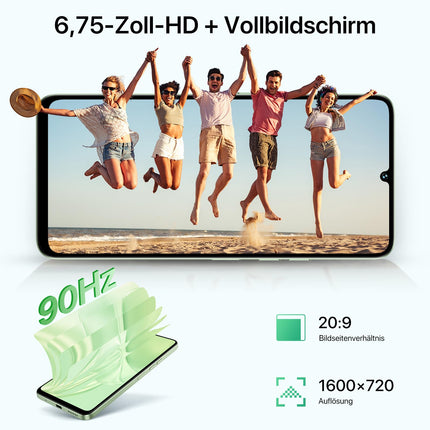 UMIDIGI G9 5G nutitelefon, Android 14 mobiiltelefon ilma lepinguta, 90Hz kaheksatuumaline, 12(6+6) GB + 128GB mobiiltelefon, 6,75 tolli, 50MP, näotuvastus ja sõrmejäljelukk, SIM-kaardita mobiiltelefonid, 5000mAh, GPS, kahe SIM-kaardiga 5G nutitelefon