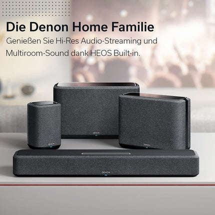 Denon Home Sound Bar 550 kompaktne kodukino soundbar koos Dolby Atmose, DTS:X, sisseehitatud Alexa, WiFi, Bluetoothi, AirPlay 2, sisseehitatud HEOSi, HDMI eARC, 4K Ultra-HD, Dolby Visioni, HDR10-ga, must