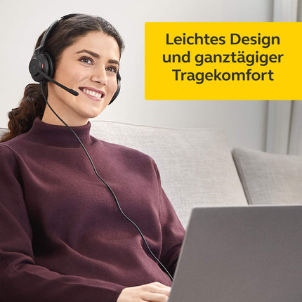 Jabra Evolve2 30 peakomplekt – stereo mürasummutavad kõrvaklapid – UC sertifitseeritud – kahe mikrofoniga kõnetehnoloogiaga – USB-C kaabel – must