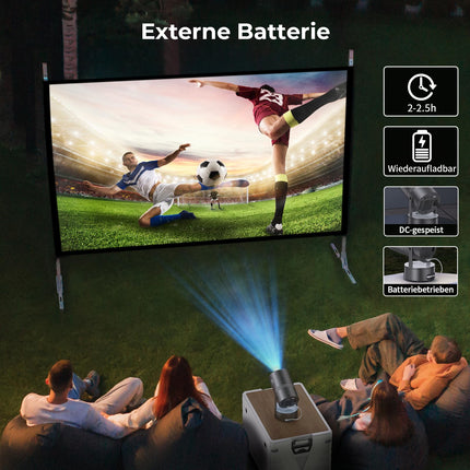 [Sisseehitatud aku] Aubor Mentech miniprojektor 4K kodukino, miniprojektor, WiFi6 ja BT5.2 projektor Android OS-iga, automaatne trapetsikorrektsioon, 180-kraadine nurk, 150-tolline ekraan telefoni/arvuti/Xboxi jaoks, HDMI