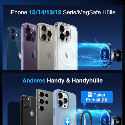 VANMASS MagSafe'i autohoidikule [sõjaväeklassi] autotelefoni hoidiku magnetiga tugev magnetiline autohoidik iPhone 16 15 14 13 Pro Max Plus Minile, kõigile nutitelefonidele